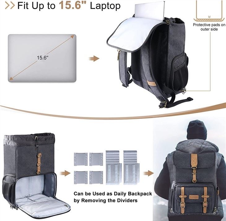 Photographer Canvas Camera Backpack