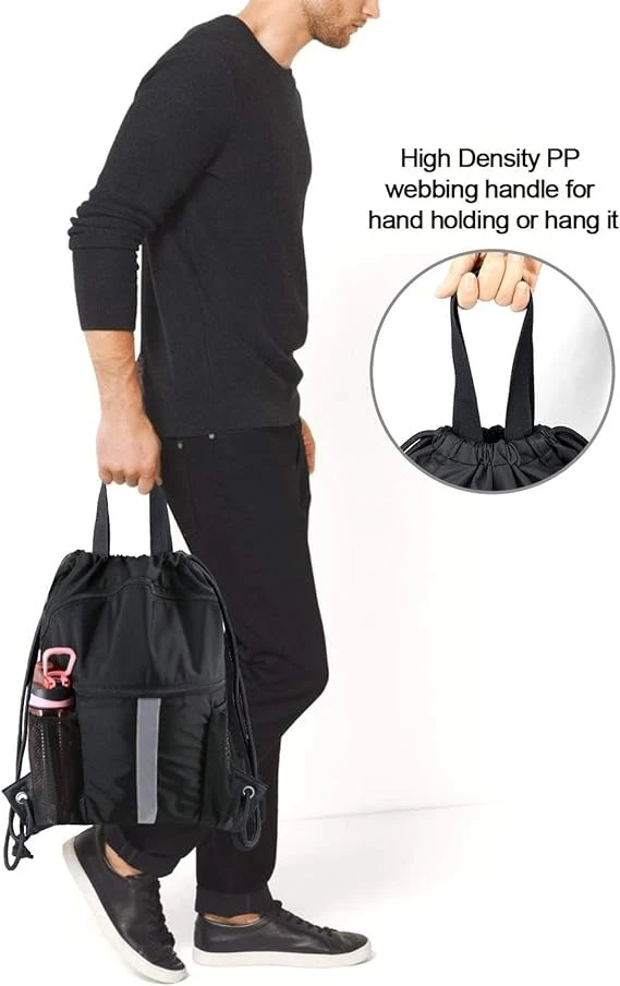 Large Gym Sports String Cinch Backpack