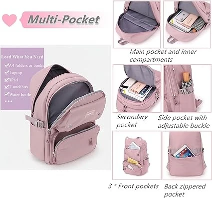 Solid Color School Backpack